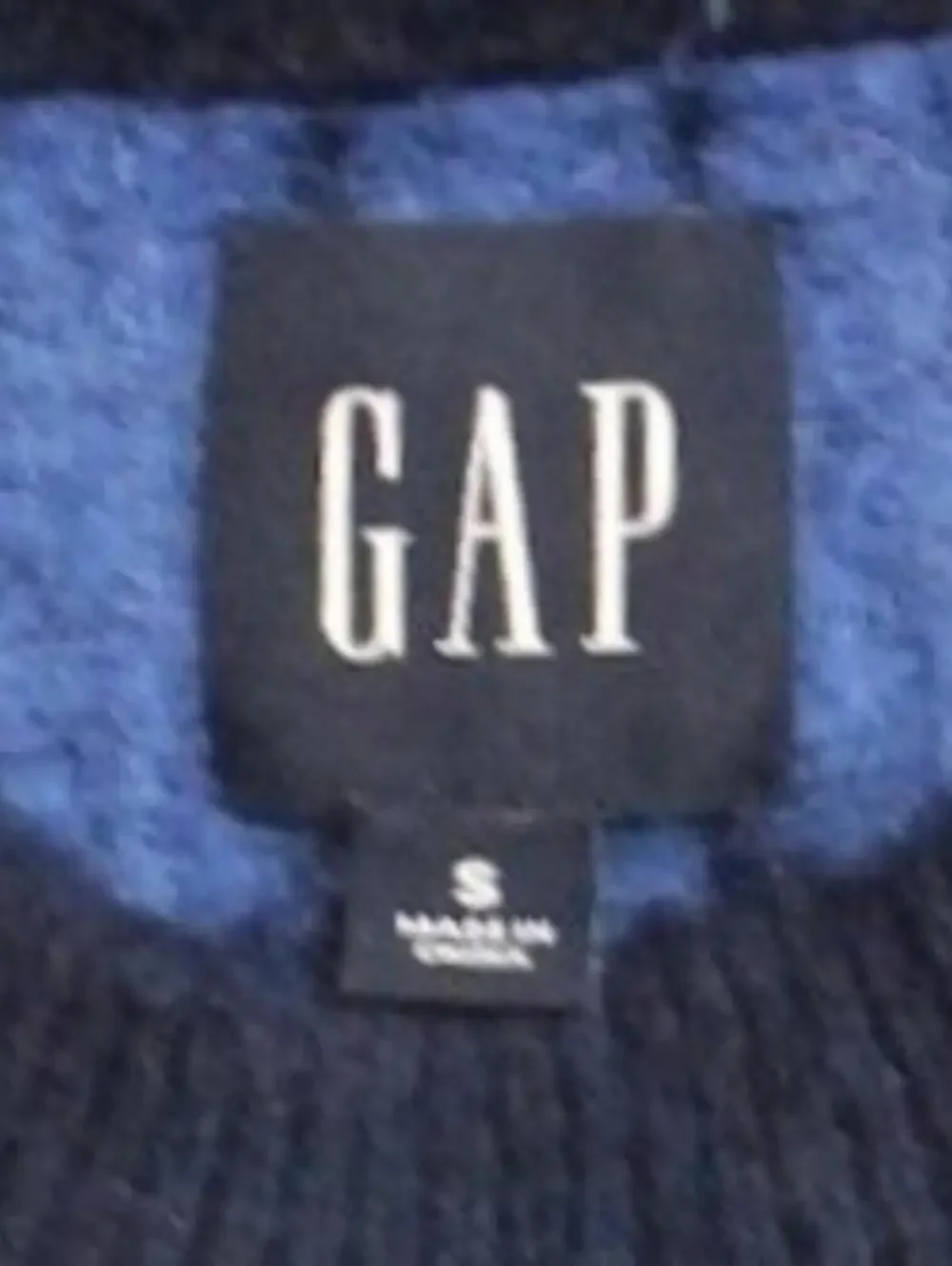 Gap $88 Small Navy Blue White Fair Isle Nordic Crew Neck Wool Blend Sweater